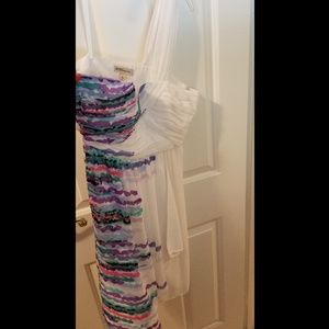 BCBG Generation one shoulder white dress